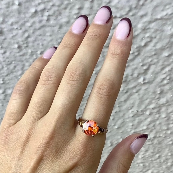 Vintage Orange Glass Ring - Picture 1 of 6